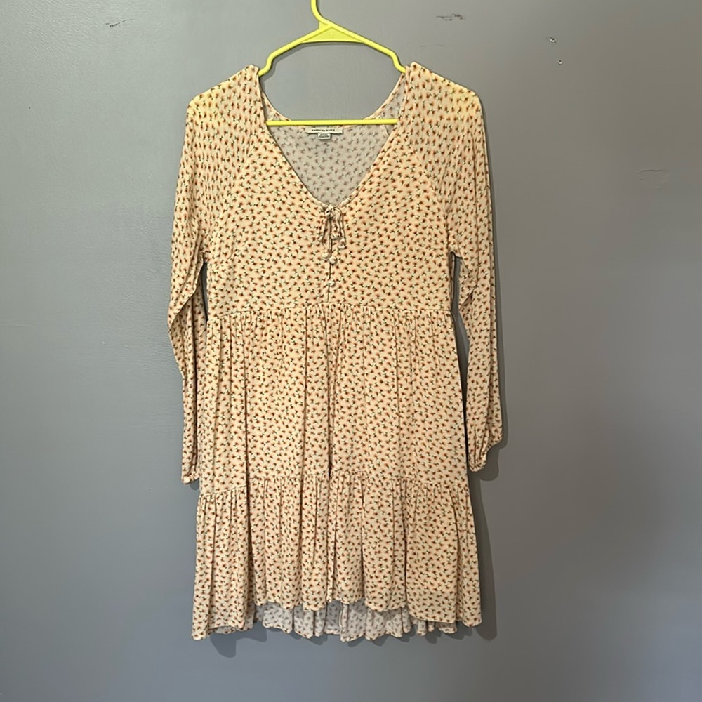AE Yellow Floral Long Sleeve Dress